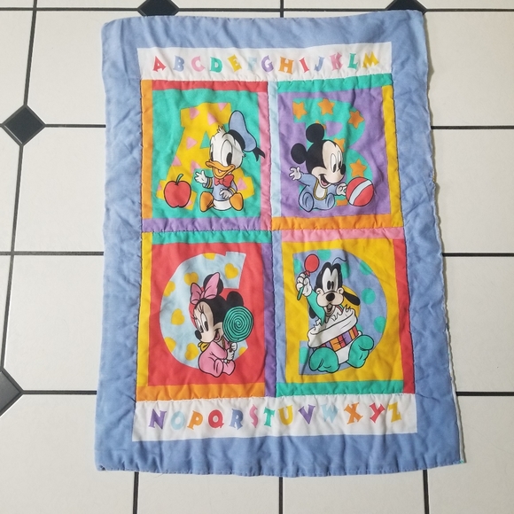 VTG Dundee Disney Baby Blanket Mickey Minnie Mouse